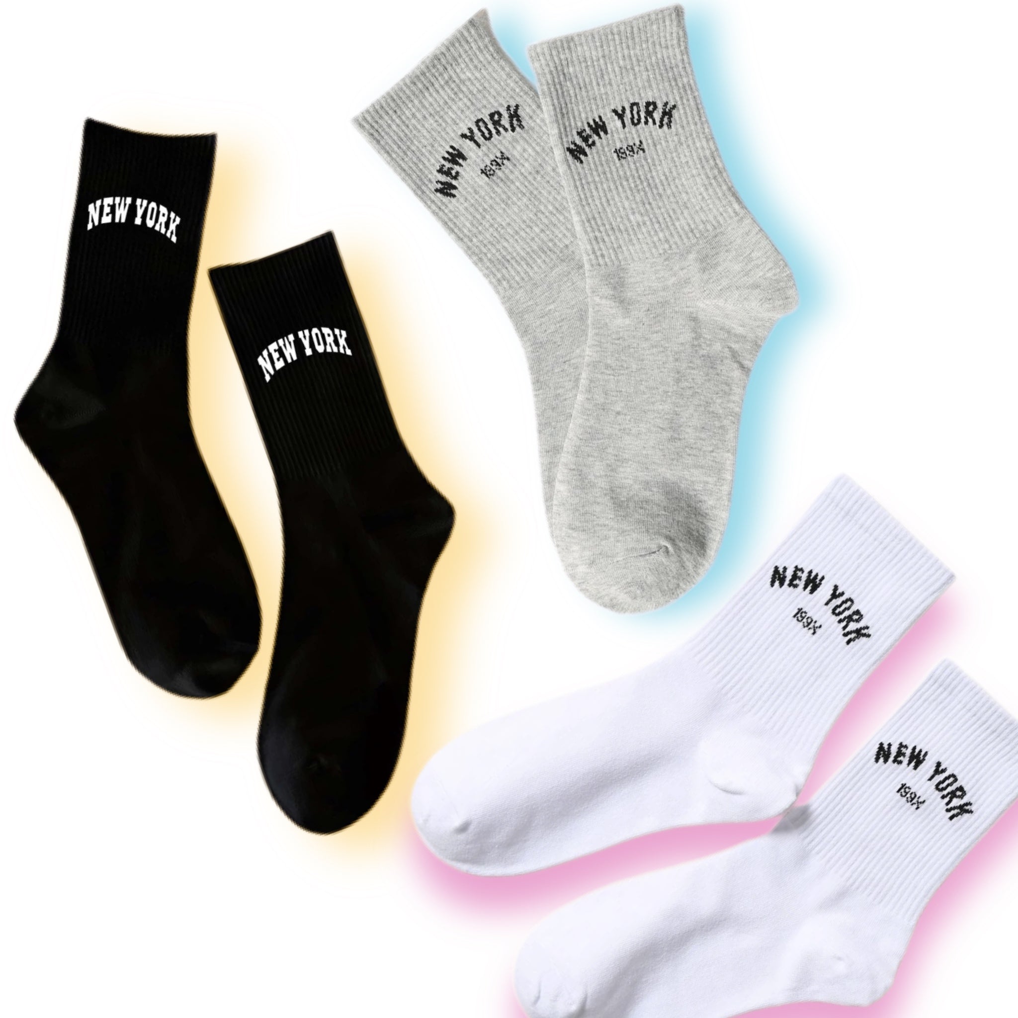 NY Socks: Trio of Colors | Kady's Kloset