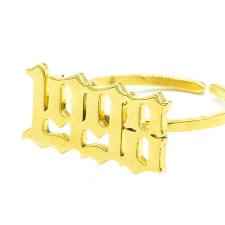 Gold Birth Year Ring - Adjustable | Kady's Kloset